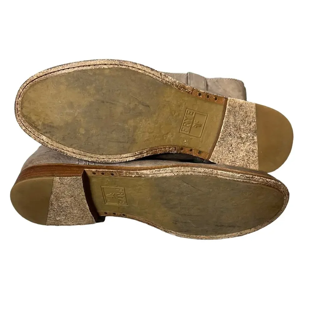 Frye anna shortie boots distressed tan sz‎ 9.5